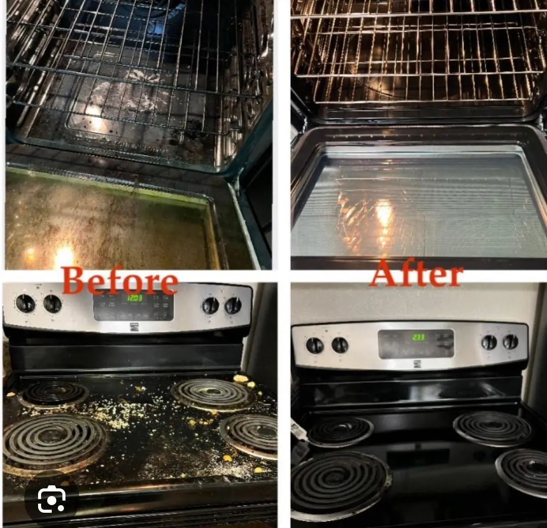 Oven and stove deep cleaning before and after in Palm Harbor FL
