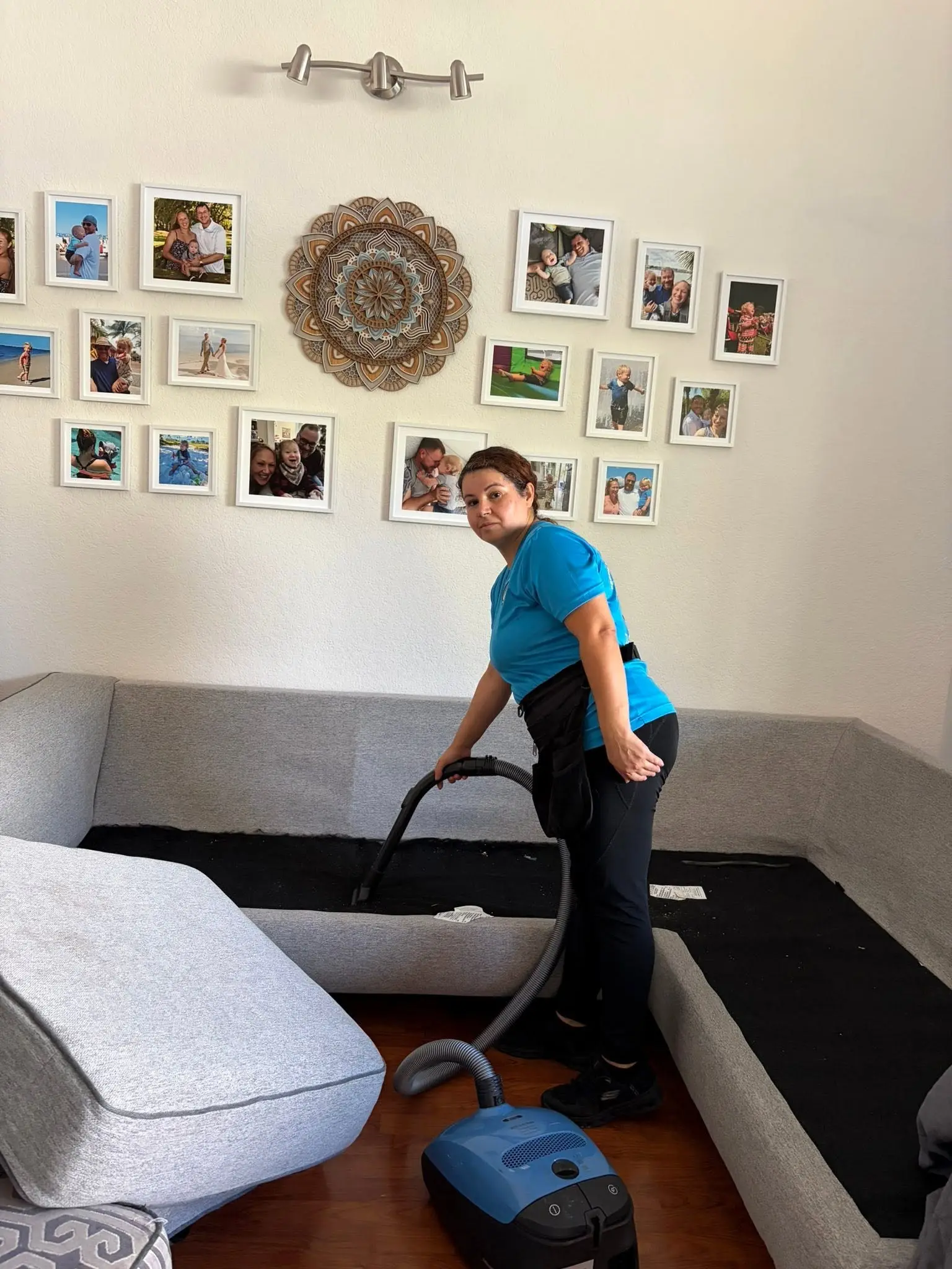 Sectional sofa vacuumed and refreshed in a Palm Harbor living room