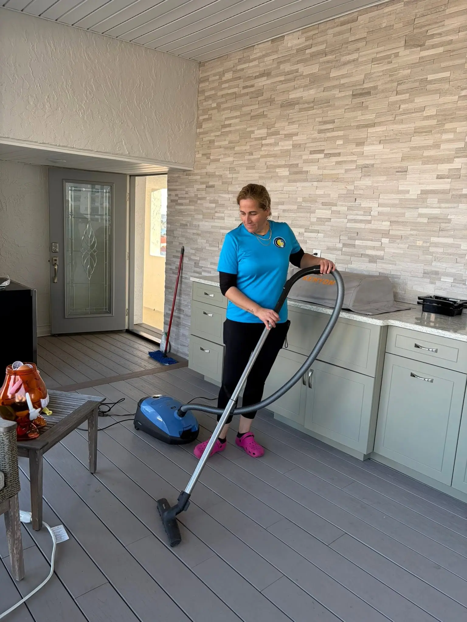 Screened lanai vacuumed and refreshed at a Palm Harbor FL home